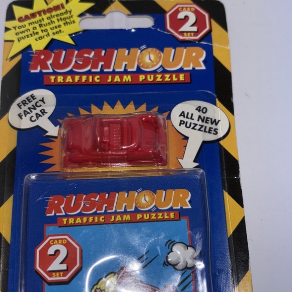Rush Hour Traffic Jam Puzzle #2 Card Set 40 Cards  & Car Sealed 1997 Binary Arts - Picture 2 of 4